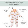 imageHonestBaby Classics Sleep ampamp Play Footed Onepiece Pajama Sleeper 100 Organic CottonPumpkin Picking