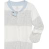 imageHonestBaby Classics Sleep ampamp Play Footed Onepiece Pajama Sleeper 100 Organic CottonRugby Stripe Light Grey Heather