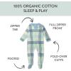 imageHonestBaby Classics Sleep ampamp Play Footed Onepiece Pajama Sleeper 100 Organic CottonSeersucker Plaid Cornflower