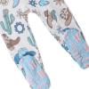 imageHonestBaby NonSlip Footed Pajamas OnePiece Sleeper ZipFront Pjs 100 Organic Cotton for Baby GirlsDesert Charmer Aqua