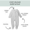 imageHonestBaby unisexbaby Velour Sleep ampamp Play Footed Onepiece Pajama Sleeper 100 Organic CottonLight Gray Heather