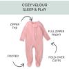 imageHonestBaby unisexbaby Velour Sleep ampamp Play Footed Onepiece Pajama Sleeper 100 Organic CottonPink