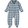 imageHonestBaby Classics Sleep ampamp Play Footed Onepiece Pajama Sleeper 100 Organic CottonPainted Buffalo Navy Blue