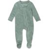 imageHonestBaby unisexbaby Velour Sleep ampamp Play Footed Onepiece Pajama Sleeper 100 Organic CottonSage