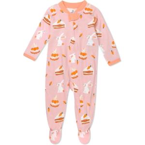 imageHonestBaby Classics Sleep ampamp Play Footed Onepiece Pajama Sleeper 100 Organic CottonBunnylicious