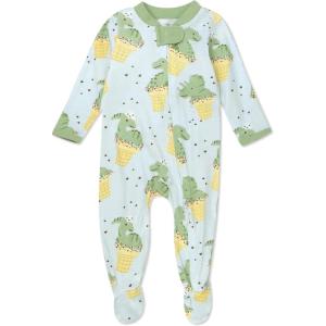 imageHonestBaby Classics Sleep ampamp Play Footed Onepiece Pajama Sleeper 100 Organic CottonDino Delight