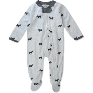 imageHonestBaby Classics Sleep ampamp Play Footed Onepiece Pajama Sleeper 100 Organic CottonGrey Scotty Dog