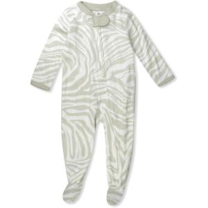 imageHonestBaby Classics Sleep ampamp Play Footed Onepiece Pajama Sleeper 100 Organic CottonLight Zanzibar Zebra