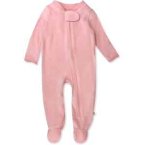 imageHonestBaby unisexbaby Velour Sleep ampamp Play Footed Onepiece Pajama Sleeper 100 Organic CottonPink