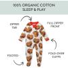 imageHonestBaby Sleep ampamp Play Footed OnePiece Pajama Sleeper 100 Organic Cotton Baby GirlsLove at First Bite