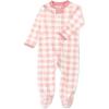 imageHonestBaby Sleep ampamp Play Footed OnePiece Pajama Sleeper 100 Organic Cotton Baby GirlsPainted Buffalo Check Pink Blush