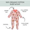 imageHonestBaby Sleep ampamp Play Footed OnePiece Pajama Sleeper 100 Organic Cotton Baby GirlsWheelie Sweeties