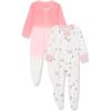 imageHonestBaby Sleep and Play Footed Pajamas OnePiece Sleeper Jumpsuit ZipFront PJs 100 Organic Cotton for Baby Girls2pack Butterfly