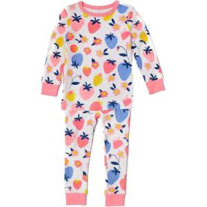imageHonestBaby babygirls 2piece Pajamas Sleepwear Pjs 100 Organic Cotton for Baby Toddler Kids GirlBursting Berry