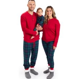 imageHonestBaby Family Matching Holiday Pajamas 100 Organic Cotton for Men Women Kids Toddlers Baby Boys Girls Unisex PetsBlack Watch Plaid