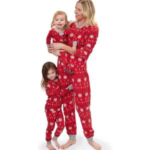 imageHonestBaby Family Matching Holiday Pajamas 100 Organic Cotton for Men Women Kids Toddlers Baby Boys Girls Unisex PetsFair Isle Red