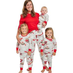 imageHonestBaby Family Matching Holiday Pajamas 100 Organic Cotton for Men Women Kids Toddlers Baby Boys Girls Unisex PetsHedgehog N Cocoa
