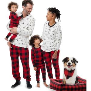 imageHonestBaby Family Matching Holiday Pajamas 100 Organic Cotton for Men Women Kids Toddlers Baby Boys Girls Unisex PetsHoliday Tartan