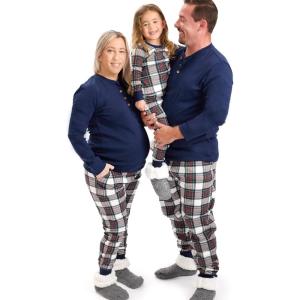 imageHonestBaby Family Matching Holiday Pajamas 100 Organic Cotton for Men Women Kids Toddlers Baby Boys Girls Unisex PetsRed Tartan