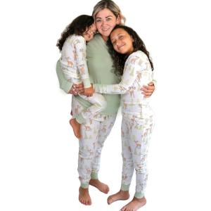 imageHonestBaby Family Matching Holiday Pajamas 100 Organic Cotton for Men Women Kids Toddlers Baby Boys Girls Unisex PetsReindeer Lights