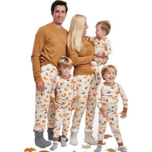 imageHonestBaby Family Matching Holiday Pajamas 100 Organic Cotton for Men Women Kids Toddlers Baby Boys Girls Unisex PetsThanksgiving Smorgasbord