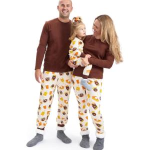 imageHonestBaby Family Matching Holiday Pajamas 100 Organic Cotton for Men Women Kids Toddlers Baby Boys Girls Unisex PetsThanksgiving Turkey Treats