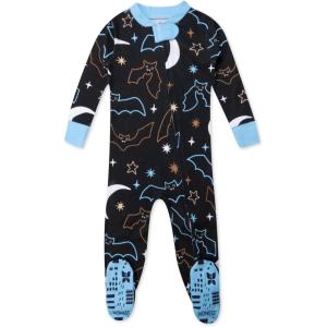 imageHonestBaby unisexbaby Celebration Nonslip Footed Pajamas Onepiece Sleeper Zipfront Pjs 100 Organic CottonA Bit Batty