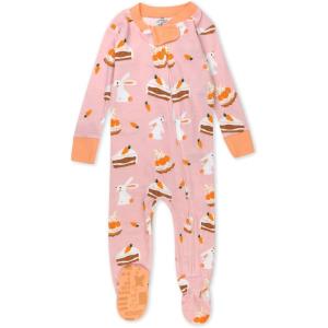 imageHonestBaby unisexbaby Celebration Nonslip Footed Pajamas Onepiece Sleeper Zipfront Pjs 100 Organic CottonBunnylicious