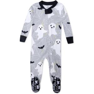 imageHonestBaby unisexbaby Celebration Nonslip Footed Pajamas Onepiece Sleeper Zipfront Pjs 100 Organic CottonGhost Gone Batty