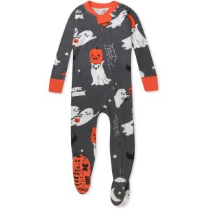 imageHonestBaby unisexbaby Celebration Nonslip Footed Pajamas Onepiece Sleeper Zipfront Pjs 100 Organic CottonGhost Party