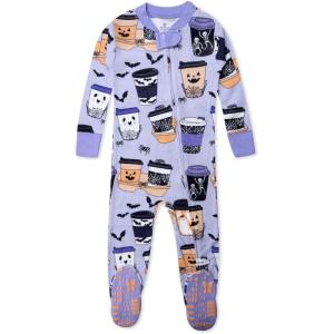 imageHonestBaby unisexbaby Celebration Nonslip Footed Pajamas Onepiece Sleeper Zipfront Pjs 100 Organic CottonHaunt Chocolate