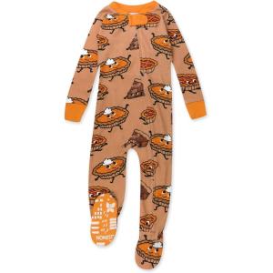 imageHonestBaby unisexbaby Celebration Nonslip Footed Pajamas Onepiece Sleeper Zipfront Pjs 100 Organic CottonPie Party