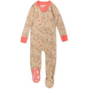 imageHonestBaby unisexbaby Celebration Nonslip Footed Pajamas Onepiece Sleeper Zipfront Pjs 100 Organic CottonReindeer Delight