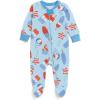 image:imageHonestBaby Baby Boys Sleep amp Play Footed Onepiece Pajama Sleeper 100 Organic Cotton Baby BoysIndependence Cream Blue