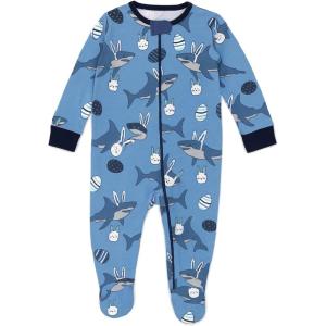 image:imageHonestBaby Baby Boys Sleep amp Play Footed Onepiece Pajama Sleeper 100 Organic Cotton Baby BoysShark Easter Hunt