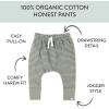 image:imageMultipack Honest Pants Joggers Pull on 100 Organic Cotton for Infant Baby and Toddler Boys Girls UnisexMini Stripe Khaki