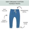 image:imageMultipack Honest Pants Joggers Pull on 100 Organic Cotton for Infant Baby and Toddler Boys Girls UnisexOcean Wave