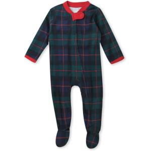 image:imageHonestBaby unisexbaby Holiday Sleep amp Play Footed Onepiece Pajama Sleeper 100 Organic CottonBlack Watch Plaid