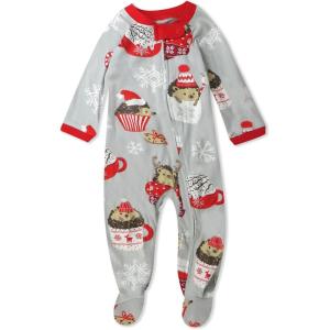 image:imageHonestBaby unisexbaby Holiday Sleep amp Play Footed Onepiece Pajama Sleeper 100 Organic CottonHedgehog  Cocoa