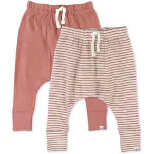 image:imageMultipack Honest Pants Joggers Pull on 100 Organic Cotton for Infant Baby and Toddler Boys Girls UnisexMini Stripe Ash Rose
