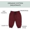 image:imageHonestBaby Unisex Adult 2Pack Sweatpants 100 Organic Cotton for Infant Baby Boys GirlsVarsity Burgundy