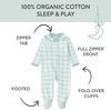 image:imageHonestBaby Baby Boys Sleep amp Play Footed Onepiece Pajama Sleeper 100 Organic Cotton Baby BoysGreen Check