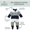 image:imageHonestBaby Baby Boys Sleep amp Play Footed Onepiece Pajama Sleeper 100 Organic Cotton Baby BoysJumbo Stripe Navy