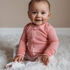 image:imageHonestBaby Baby Boys Sleep amp Play Footed Onepiece Pajama Sleeper 100 Organic Cotton Baby BoysRainbow Stripe Blues