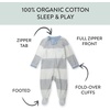 image:imageHonestBaby Baby Boys Sleep amp Play Footed Onepiece Pajama Sleeper 100 Organic Cotton Baby BoysRugby Stripe Light Heather Gray