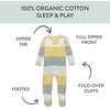 image:imageHonestBaby Baby Sleep and Play Footed Pajamas Onepiece Sleeper Jumpsuit Zipfront Pjs Organic Cotton for Baby Girls UnisexBold Stripe Banana Butter