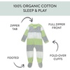 image:imageHonestBaby Baby Sleep and Play Footed Pajamas Onepiece Sleeper Jumpsuit Zipfront Pjs Organic Cotton for Baby Girls UnisexBold Stripe Sage
