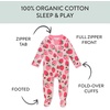 image:imageHonestBaby Baby Sleep and Play Footed Pajamas Onepiece Sleeper Jumpsuit Zipfront Pjs Organic Cotton for Baby Girls UnisexStrawberry Slice