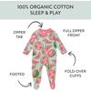 image:imageHonestBaby Baby Sleep and Play Footed Pajamas Onepiece Sleeper Jumpsuit Zipfront Pjs Organic Cotton for Baby Girls UnisexWatermelon Oasis