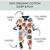 image:imageHonestBaby unisexbaby Celebration Sleep amp Play Footed Onepiece Pajama Sleeper 100 Organic CottonSpooookeey Donuts